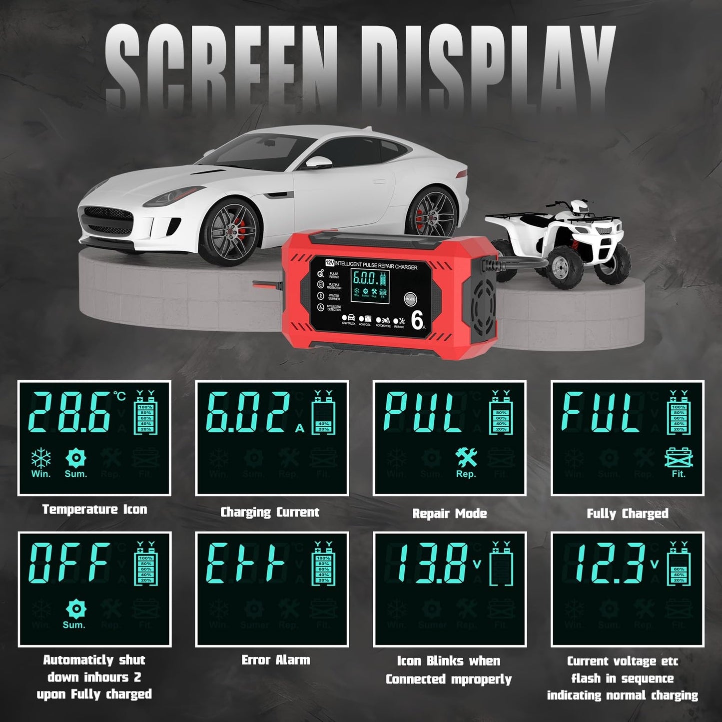 ⚡Second item 60% off 🎉Portable Smart Car Battery Charger