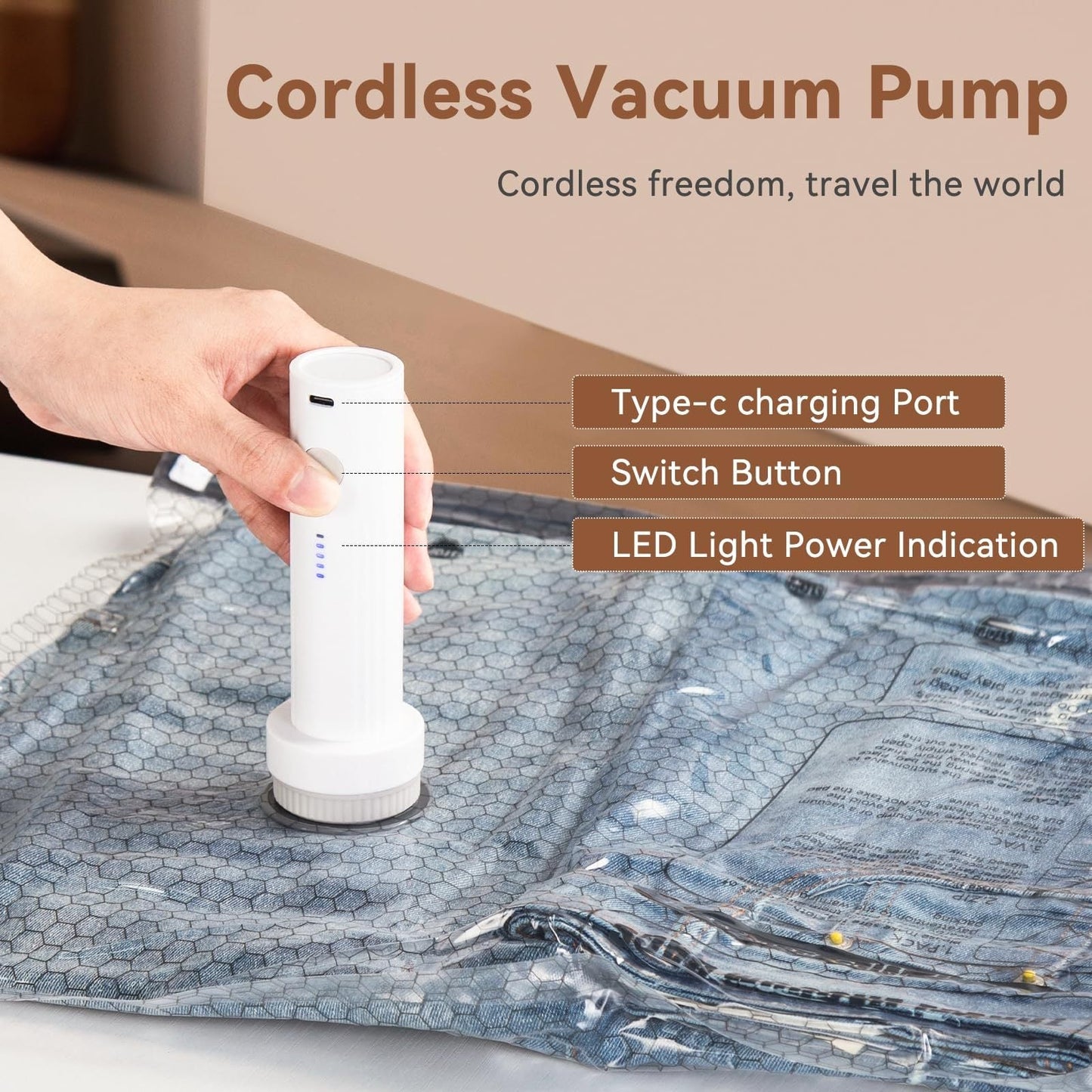 🏆⚡ 50K+ SOLD! Cordless Travel Vacuum Storage Compression Bag