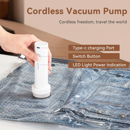 🏆⚡ 50K+ SOLD! Cordless Travel Vacuum Storage Compression Bag