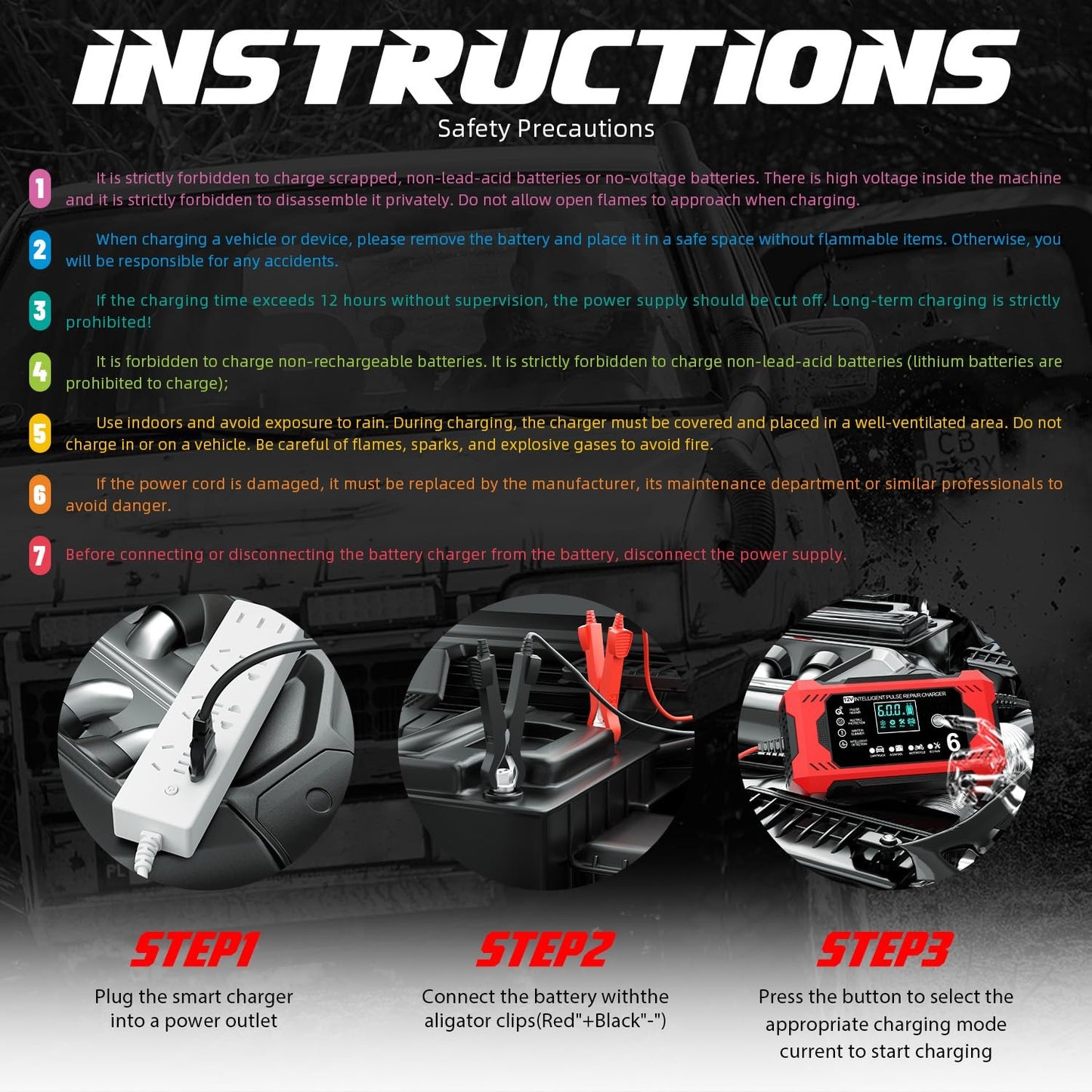 ⚡Second item 60% off 🎉Portable Smart Car Battery Charger