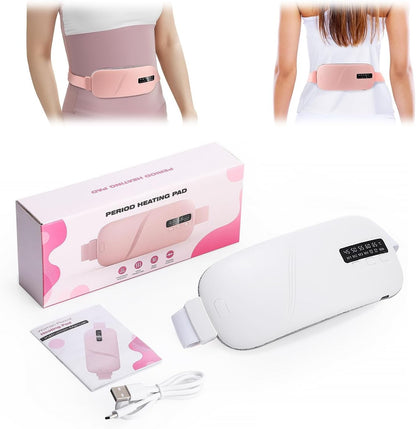 Menstrual Heating Pad, with 5 Heat Levels and 4 Vibration Massage Modes