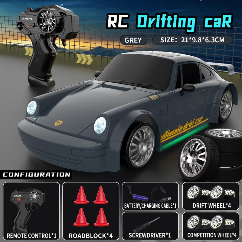 RC Drift Racing Car 1:20 Scale Model with 2.4GHz Remote 360° Spins & LED Lights Best Gift for Boys Girls Age 3+ Birthday Children’s Day