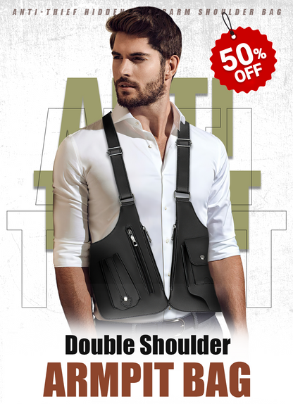 🎒 Premium Leather Underarm Shoulder Bag for Men & Women Anti-theft Hidden Storage