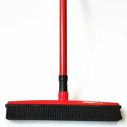 Pet Fur Removal Broom, 2 in 1 Silicone Broom for Carpet Pet Hair, Adjustable Handle Carpet Rake
