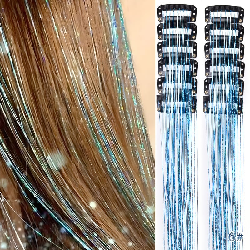 🔥Last Day Buy 2~60% OFF ✨Clip-in Tinsel Hair Extensions(A set of 12 pieces)