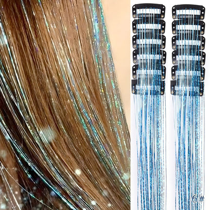🔥Last Day Buy 2~60% OFF ✨Clip-in Tinsel Hair Extensions(A set of 12 pieces)
