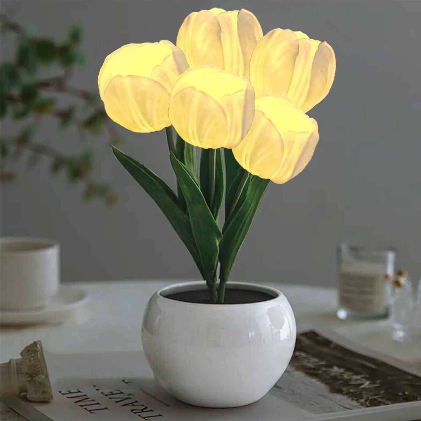 🏆Flash Sale⚡ 50K+ 🎁✨Simulation Tulip Nightlight with Vase Table Lamp🎄