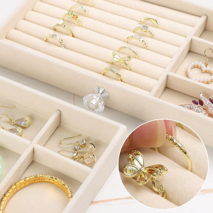 💍Luxury Acrylic Jewelry Box Organizer - 5 Drawers Velvet Lined Clear Stackable Storage