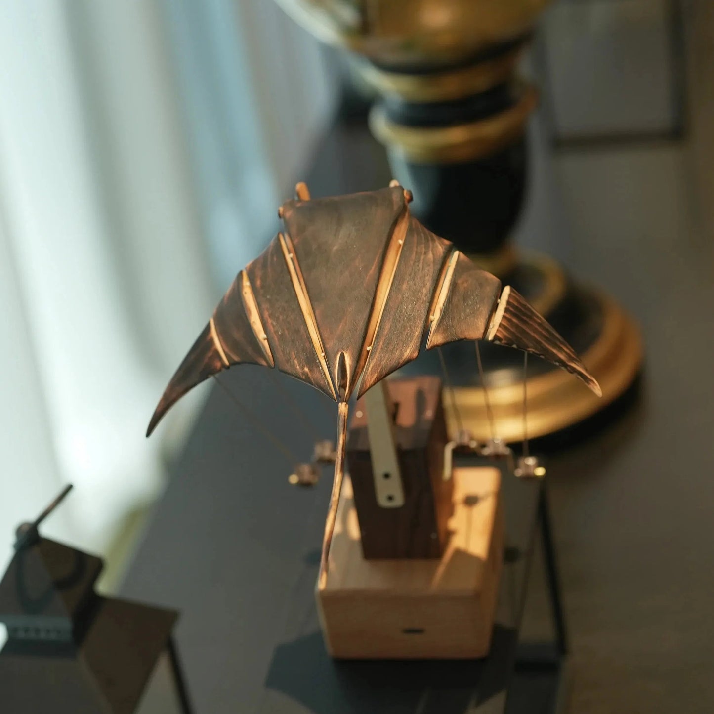 💥2nd Item 60% OFF🐠Upgraded Version Handmade Wooden Electric Bionic Manta Ray Ornament