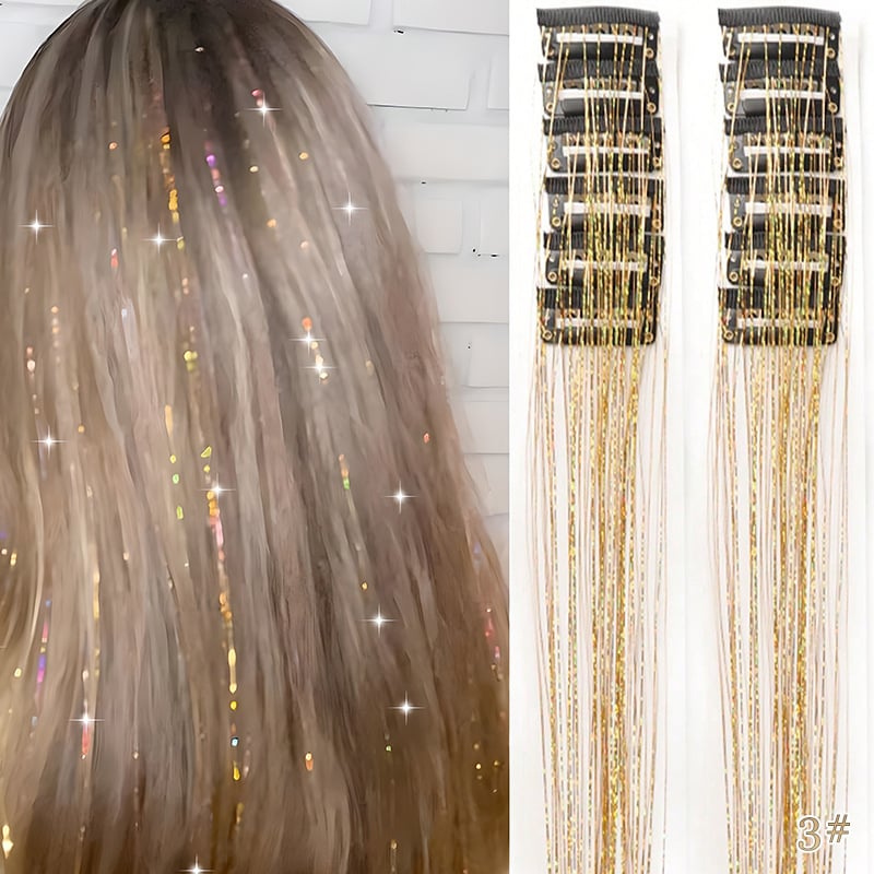 🔥Last Day Buy 2~60% OFF ✨Clip-in Tinsel Hair Extensions(A set of 12 pieces)