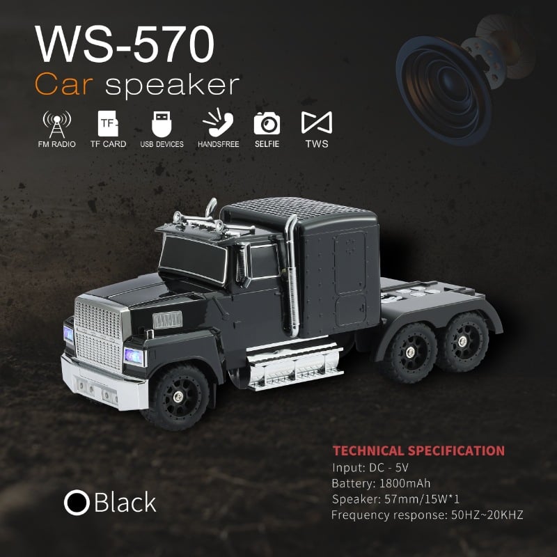 WS-570 Retro American Truck Model Bluetooth Replica Speaker – Portable HD Sound