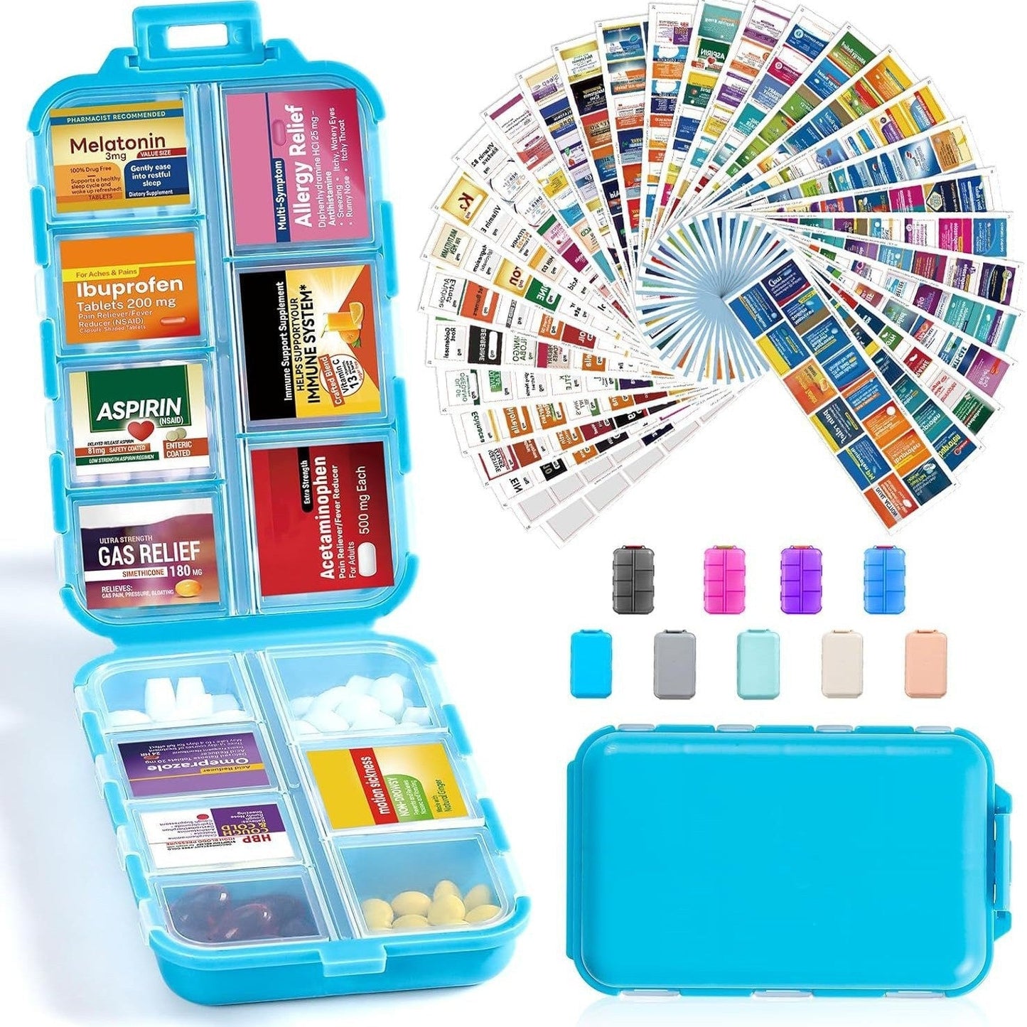 🌸Mother's Day Sale 49% OFF🔥Travel Pill Organizer Box (161 Labels for Customization)