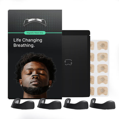 Intake Breathing Nasal Strip Starter Kit (15 Count, Black) - Boost Oxygen Intake, Reduce Snoring, Improve Sleep Quality - Sweat Resistant, Skin Safe Nasal Strips - Extra Strength Snoring Solution