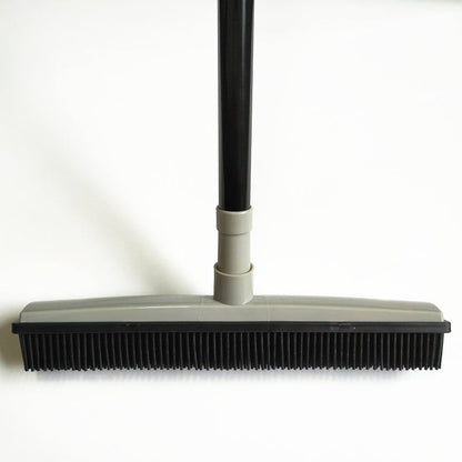 Pet Fur Removal Broom, 2 in 1 Silicone Broom for Carpet Pet Hair, Adjustable Handle Carpet Rake