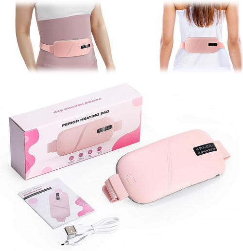 Menstrual Heating Pad, with 5 Heat Levels and 4 Vibration Massage Modes