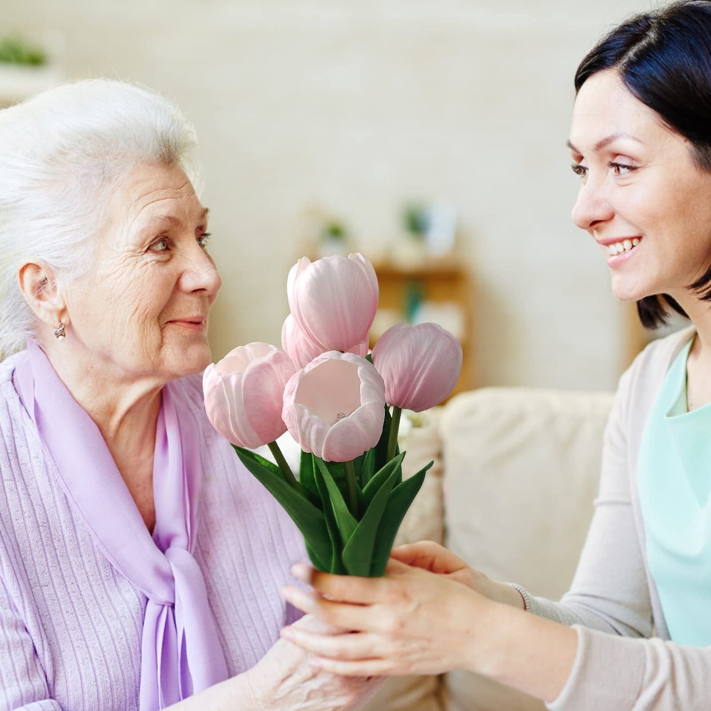 🏆Flash Sale⚡ 50K+ 🎁✨Simulation Tulip Nightlight with Vase Table Lamp🎄