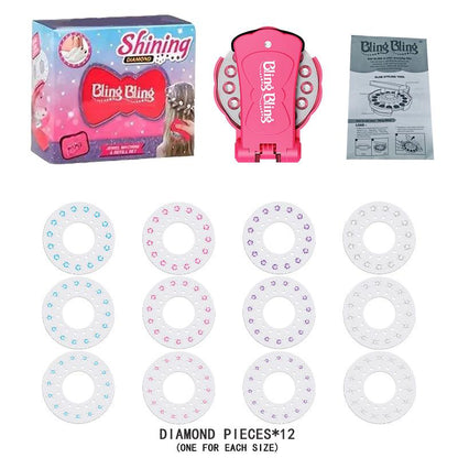 🔥Christmas Big Save🎄✨Glitter Diamond Styling Tools Hair Gemstone Styling Set to light up girls' hair, clothes, accessories, No Heat Required Hair Styling Accessories