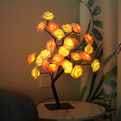🌹💓Rose Flower Design Tree Night Light, USB Powered Table Lamp
