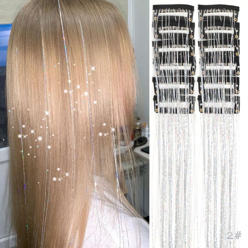 🔥Last Day Buy 2~60% OFF ✨Clip-in Tinsel Hair Extensions(A set of 12 pieces)