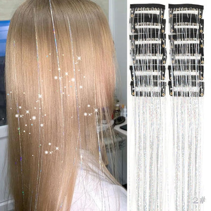 🔥Last Day Buy 2~60% OFF ✨Clip-in Tinsel Hair Extensions(A set of 12 pieces)