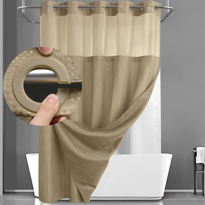 🔥LAST DAY 49% OFF🔥No Hook Shower Curtain with Snap in Liner