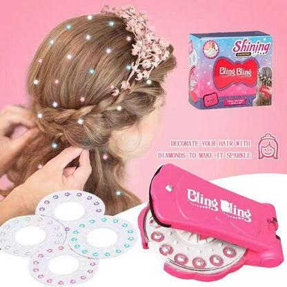 🔥Christmas Big Save🎄✨Glitter Diamond Styling Tools Hair Gemstone Styling Set to light up girls' hair, clothes, accessories, No Heat Required Hair Styling Accessories