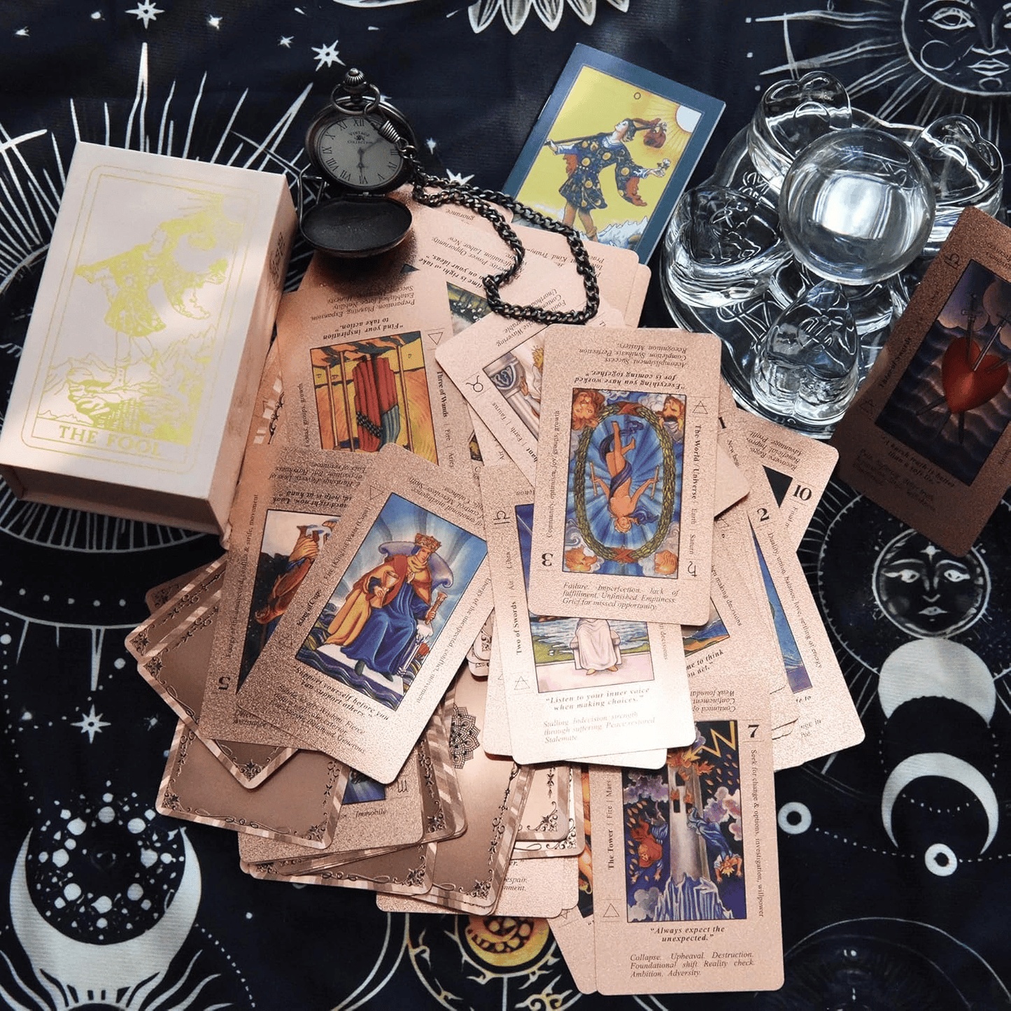 🔮Today Only 2nd 60% OFF!🔥Rose Gold Tarot Cards with Guide Book🔮