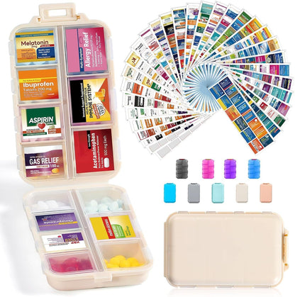 🌸Mother's Day Sale 49% OFF🔥Travel Pill Organizer Box (161 Labels for Customization)
