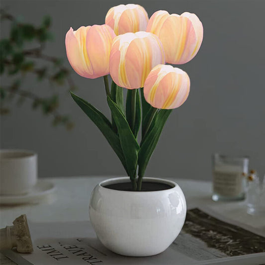 🏆Flash Sale⚡ 50K+ 🎁✨Simulation Tulip Nightlight with Vase Table Lamp🎄