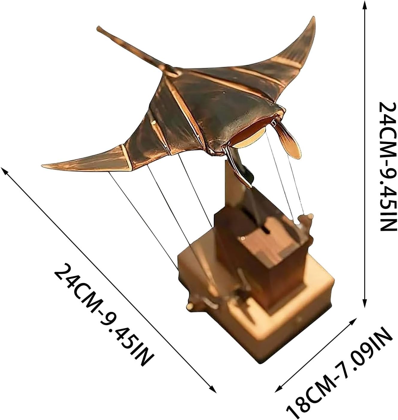 💥2nd Item 60% OFF🐠Upgraded Version Handmade Wooden Electric Bionic Manta Ray Ornament