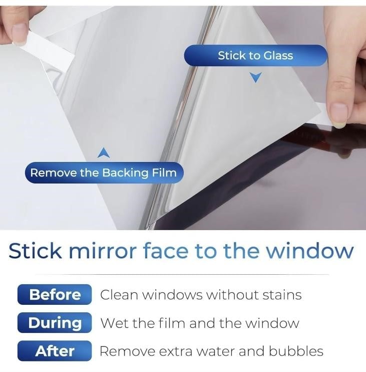 ✨🔥Window Privacy Film One Way, UV Sun Blocking, Heat Control