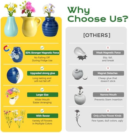 🌸Small items = big home joy!🏺Mini Vase Magnets for Fridge