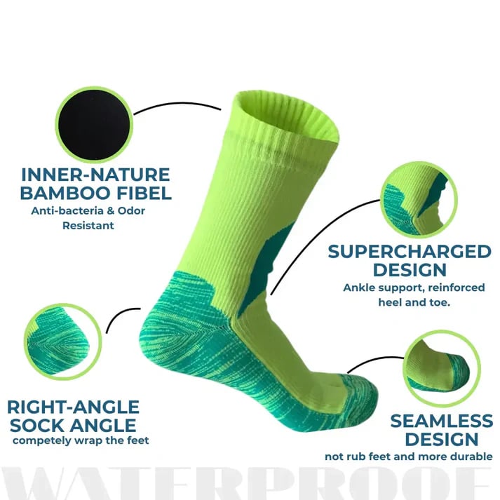 🧦 Unisex Crew Waterproof Socks – Neon Pulse