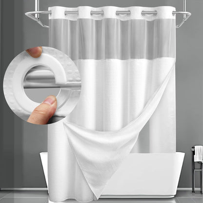🔥LAST DAY 49% OFF🔥No Hook Shower Curtain with Snap in Liner
