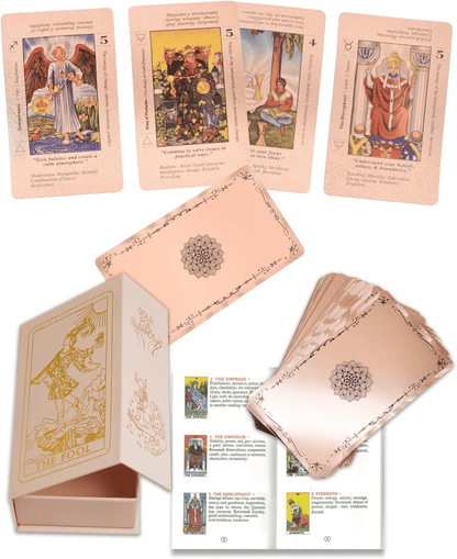 🔮Today Only 2nd 60% OFF!🔥Rose Gold Tarot Cards with Guide Book🔮