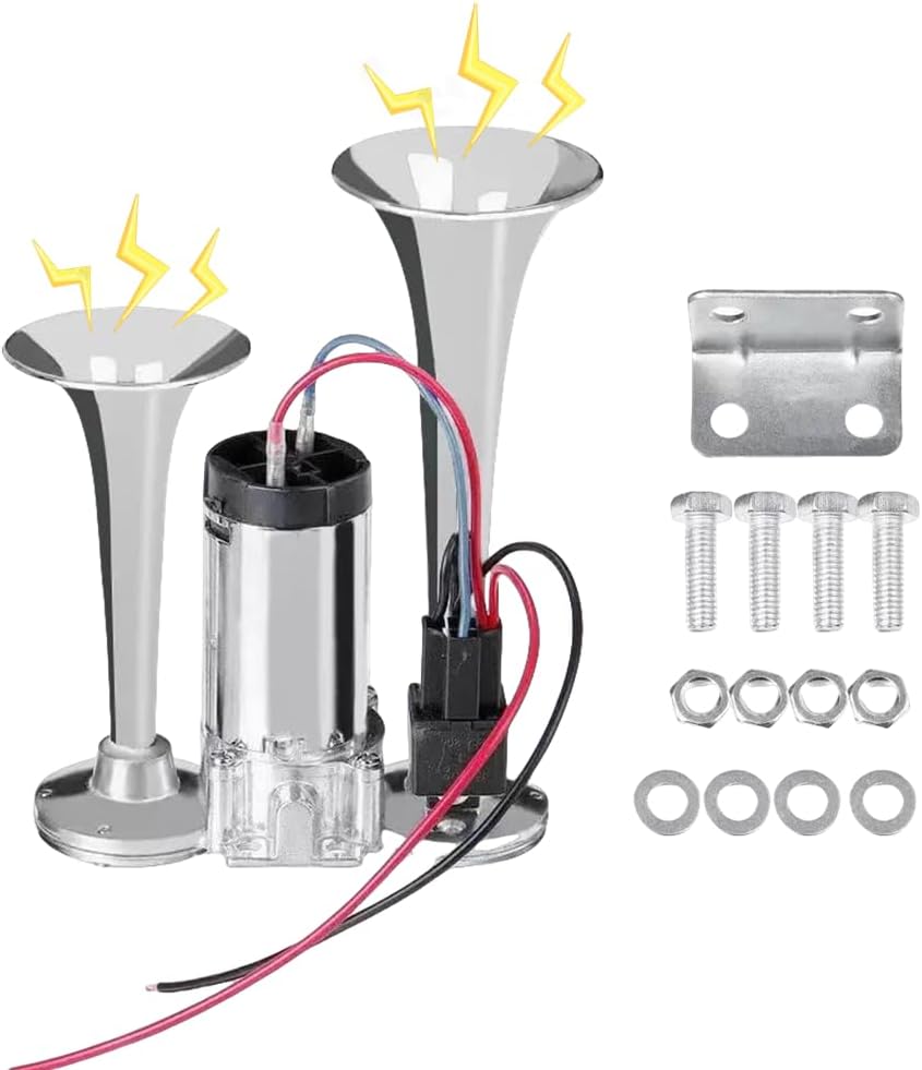 🎉New Year Gift 50% OFF!📢120dB Pneumatic Horn (12V/24V Universal) – Train-Like Sound for Trucks/Cars: Easy to Install!