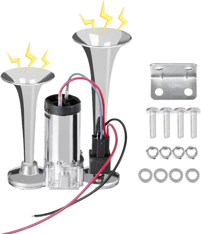 🎉New Year Gift 50% OFF!📢120dB Pneumatic Horn (12V/24V Universal) – Train-Like Sound for Trucks/Cars: Easy to Install!