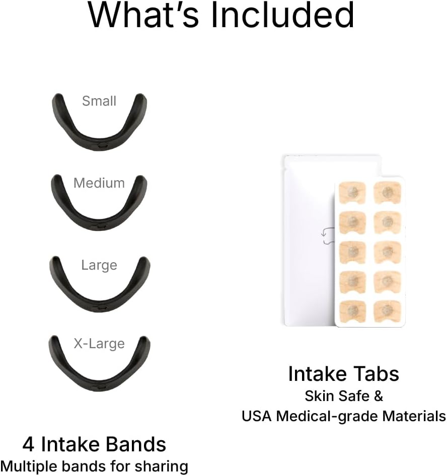 Intake Breathing Nasal Strip Starter Kit (15 Count, Black) - Boost Oxygen Intake, Reduce Snoring, Improve Sleep Quality - Sweat Resistant, Skin Safe Nasal Strips - Extra Strength Snoring Solution