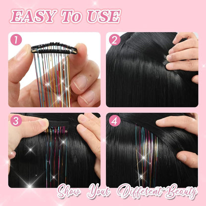 🔥Last Day Buy 2~60% OFF ✨Clip-in Tinsel Hair Extensions(A set of 12 pieces)