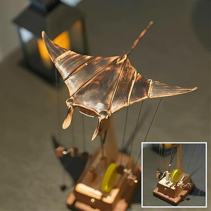💥2nd Item 60% OFF🐠Upgraded Version Handmade Wooden Electric Bionic Manta Ray Ornament