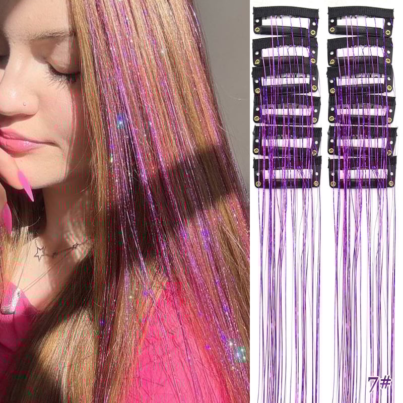 🔥Last Day Buy 2~60% OFF ✨Clip-in Tinsel Hair Extensions(A set of 12 pieces)
