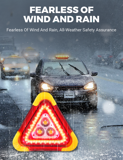 🔥For Your Safty🔥3-IN-1 Solar Emergency Triangle Warning Light at the Roadside