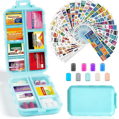 🌸Mother's Day Sale 49% OFF🔥Travel Pill Organizer Box (161 Labels for Customization)