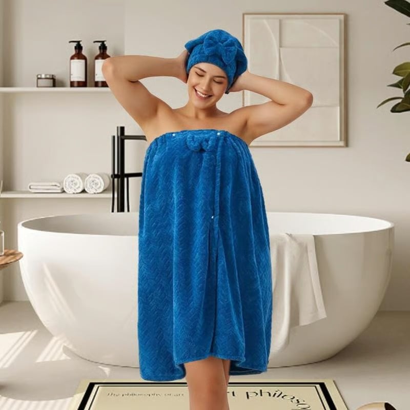 Plus Size Bath Skirt & Shower Cap Set