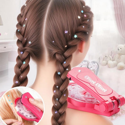 🔥Christmas Big Save🎄✨Glitter Diamond Styling Tools Hair Gemstone Styling Set to light up girls' hair, clothes, accessories, No Heat Required Hair Styling Accessories