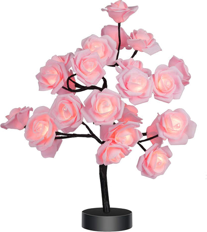 🌹💓Rose Flower Design Tree Night Light, USB Powered Table Lamp
