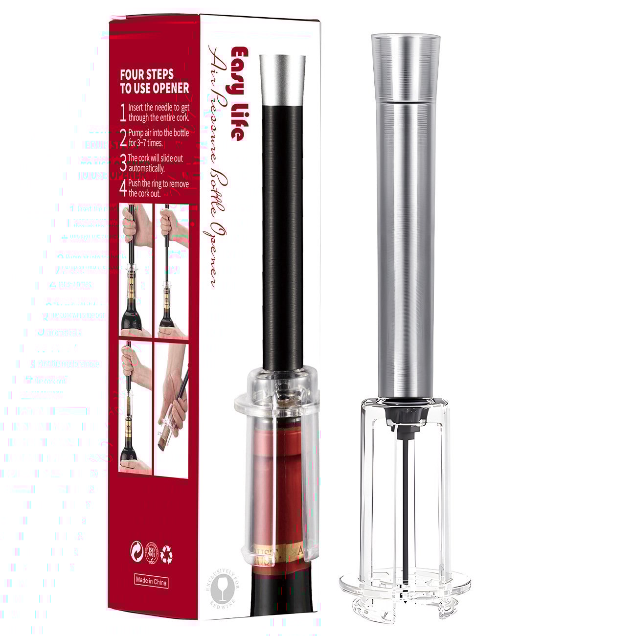 🍷Air Pump Cork Remover Wine Bottle Opener Set