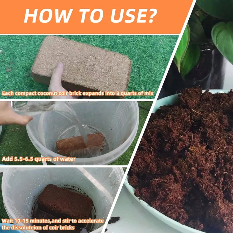 🔥LAST DAY 50% OFF🌱Premium Organic Coconut Coir Bricks for Plants