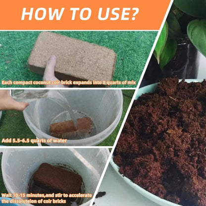 🔥LAST DAY 50% OFF🌱Premium Organic Coconut Coir Bricks for Plants