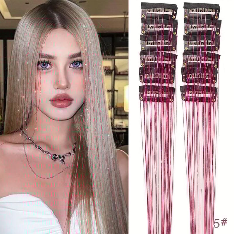 🔥Last Day Buy 2~60% OFF ✨Clip-in Tinsel Hair Extensions(A set of 12 pieces)